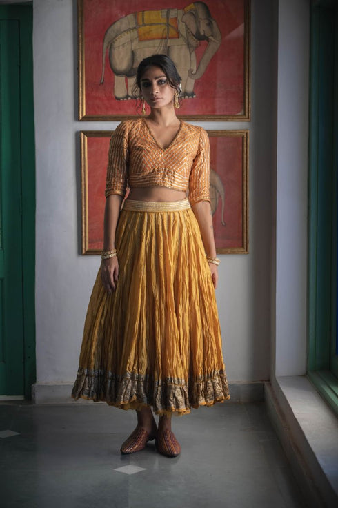 Faridkot tisha haldi yellow skirt