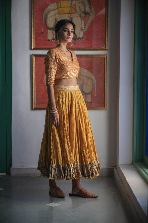 Faridkot tisha haldi yellow skirt