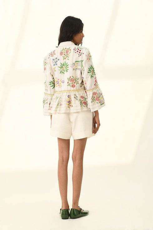 Farreri ivory peplum jacket