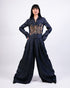 Fitted embroidered jacket with flared pants