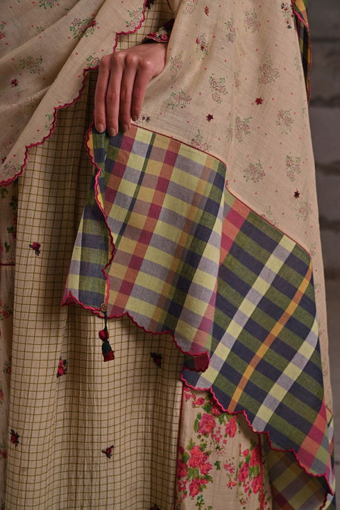 Fleur beige dupatta