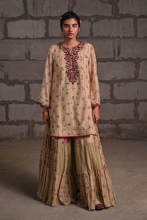 Fleur beige gharara