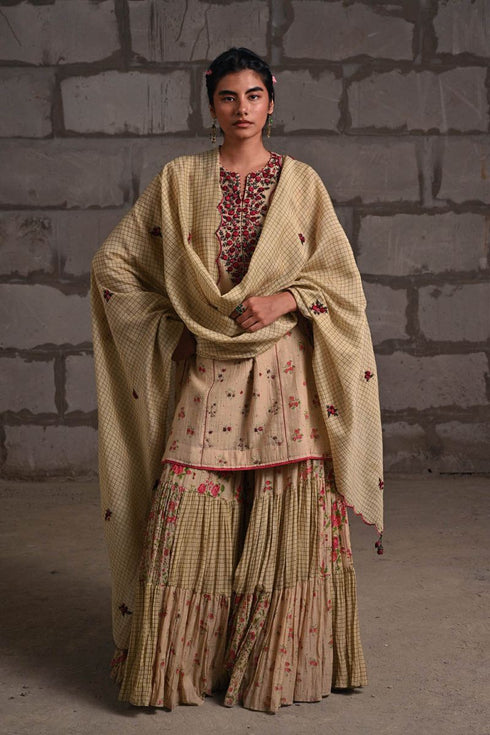 Fleur beige gharara