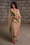 Fleur beige printed check dupatta