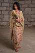Fleur beige printed check dupatta