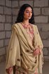 Fleur beige printed check dupatta