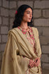 Fleur beige printed check dupatta