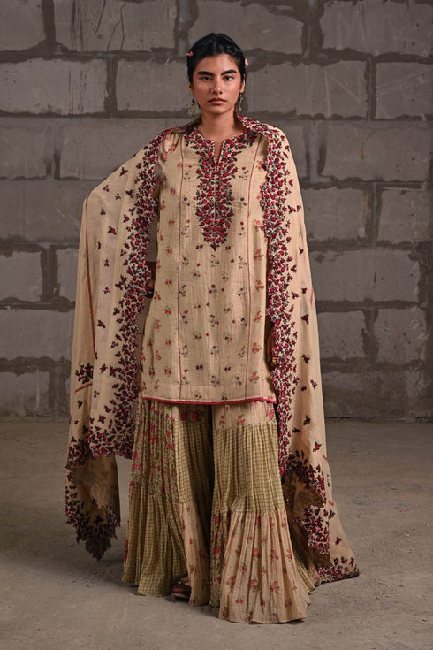 Fleur beige short kurta