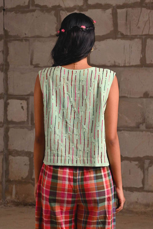 Fleur blue crop top