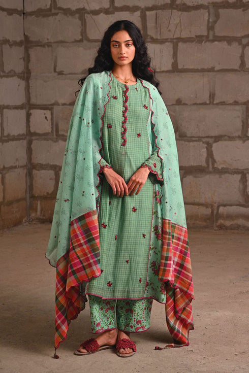 Fleur blue dupatta