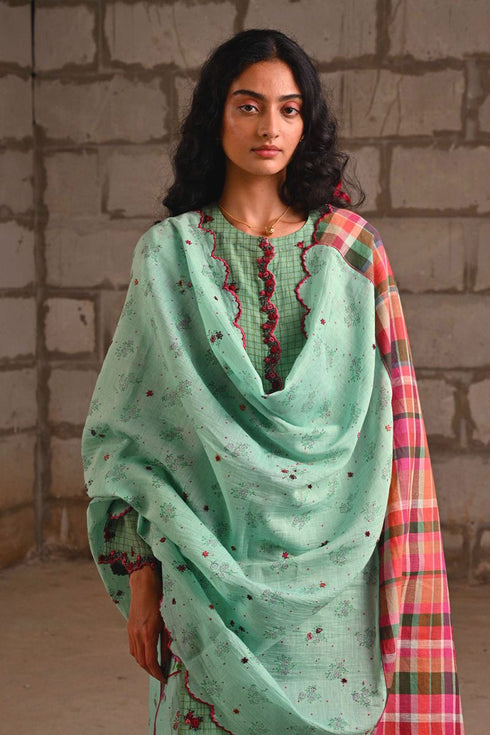 Fleur blue dupatta