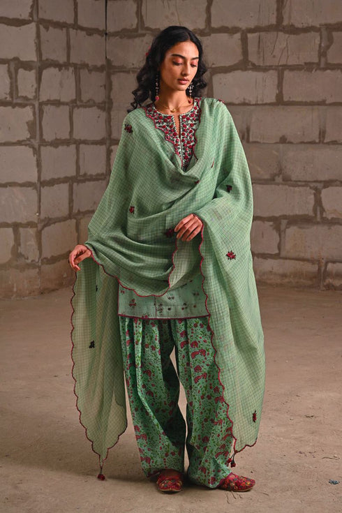 Fleur blue farshi salwar