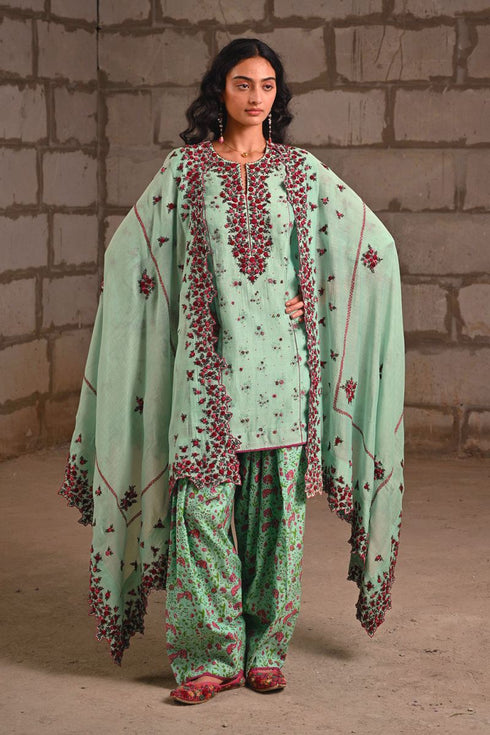 Fleur blue farshi salwar