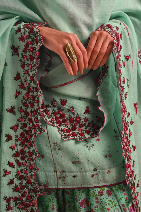 Fleur blue heavy dupatta