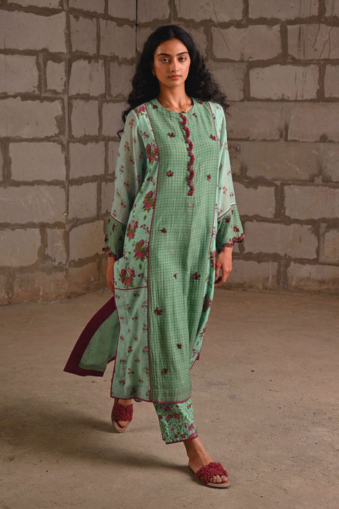 Fleur blue kurta