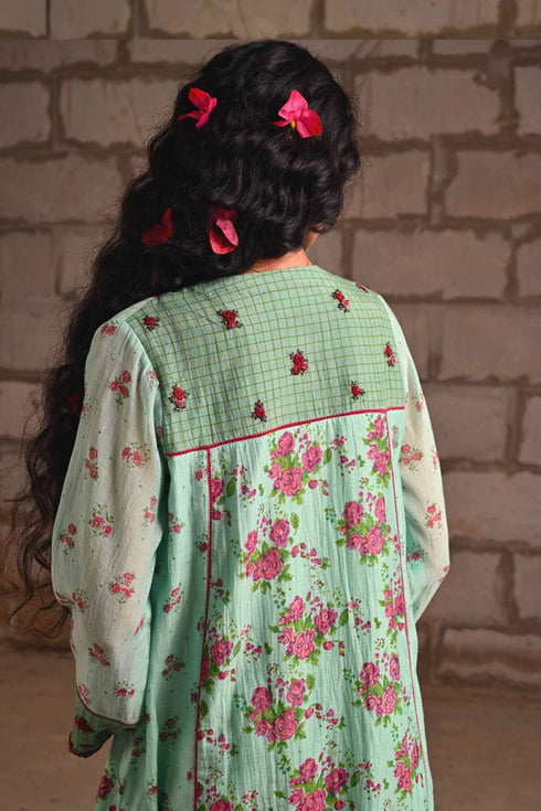Fleur blue kurta