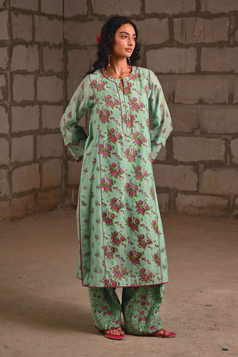 Fleur blue phiran kurta