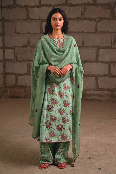 Fleur blue phiran kurta