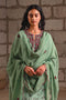 Fleur blue printed check dupatta