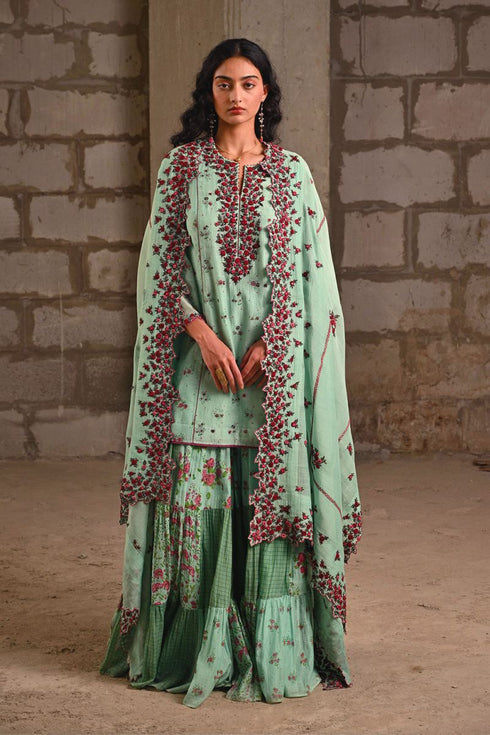 Fleur blue short kurta