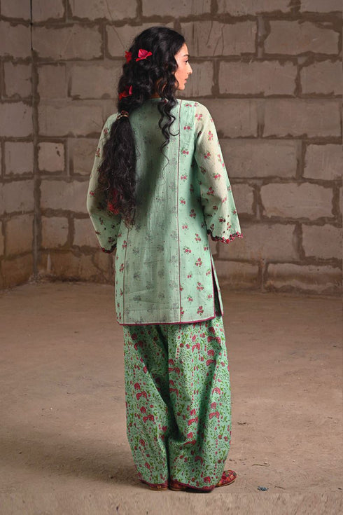 Fleur blue short kurta