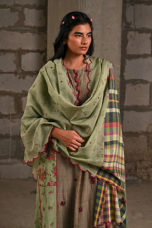 Fleur green dupatta