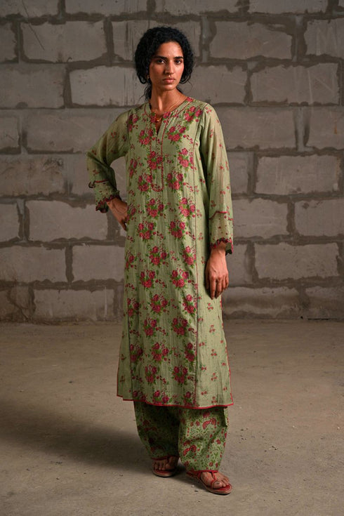 Fleur green farshi salwar