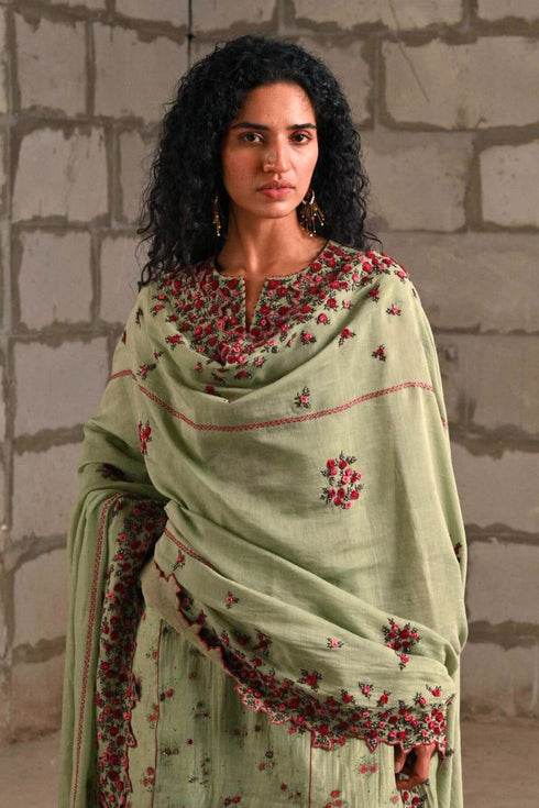 Fleur green heavy dupatta