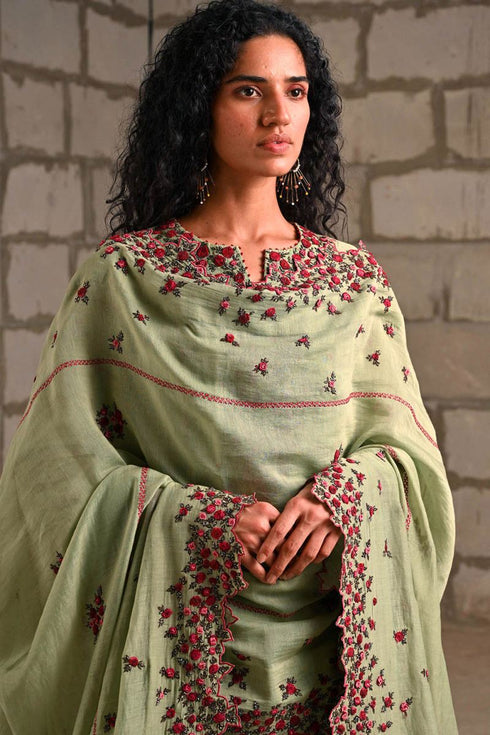 Fleur green heavy dupatta