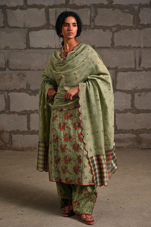 Fleur green phiran kurta