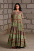 Fleur green tiered dress