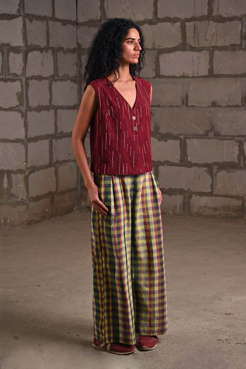 Fleur maroon crop top