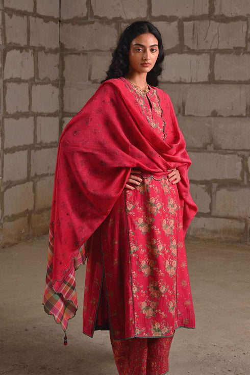 Fleur pink dupatta