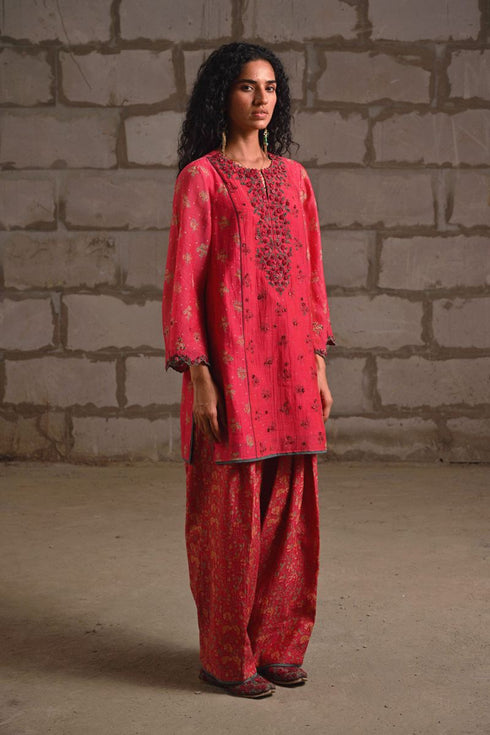 Fleur pink farshi salwar