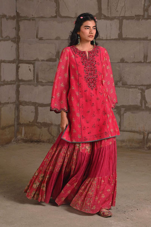 Fleur pink gharara
