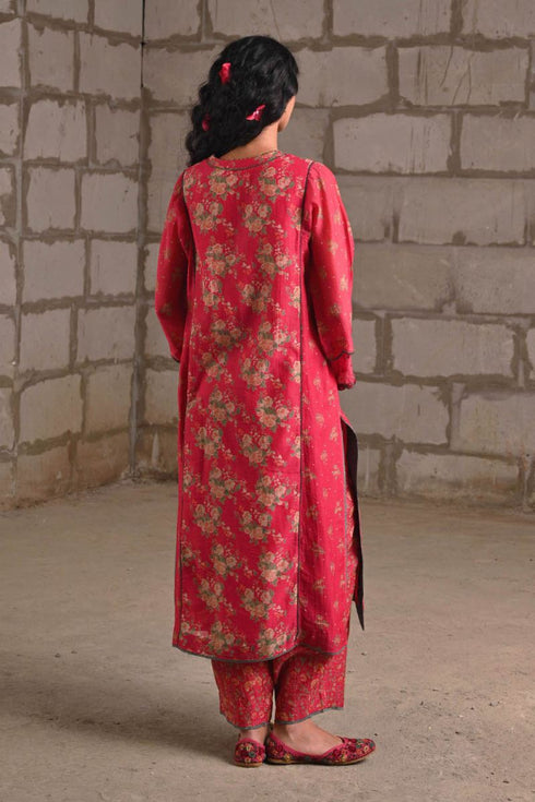 Fleur pink phiran kurta