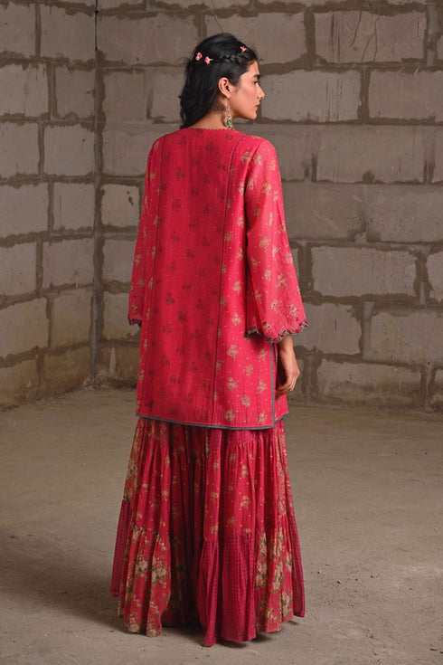Fleur pink short kurta