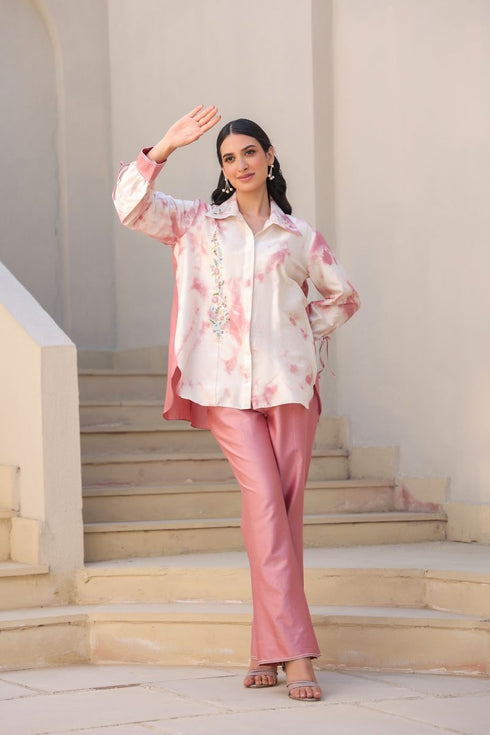 Floral shibori co-ord set