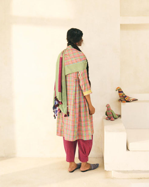 Flora punch pink kurta