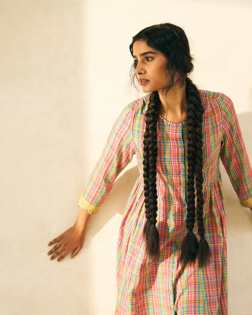 Flora punch pink kurta