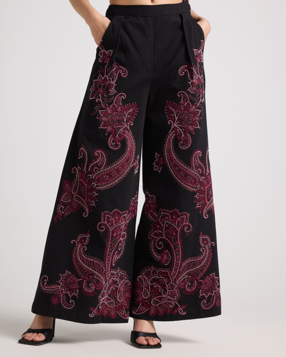 Black paisley pants main image 0