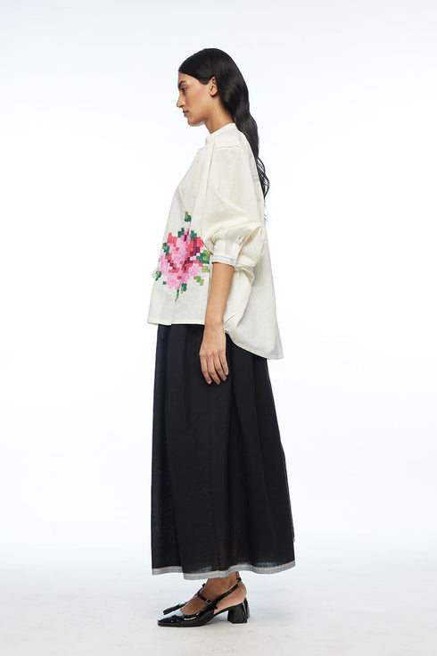 Floribunda ivory oversized shirt