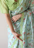 Forest breeze blue scalloped sari