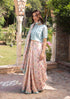 Forest breeze pink scalloped sari