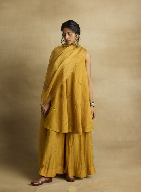 Freya mustard Sharara set
