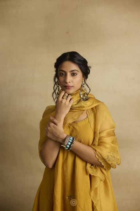 Freya mustard Sharara set