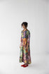 Fruit farm multicolor V-neck collar long dress