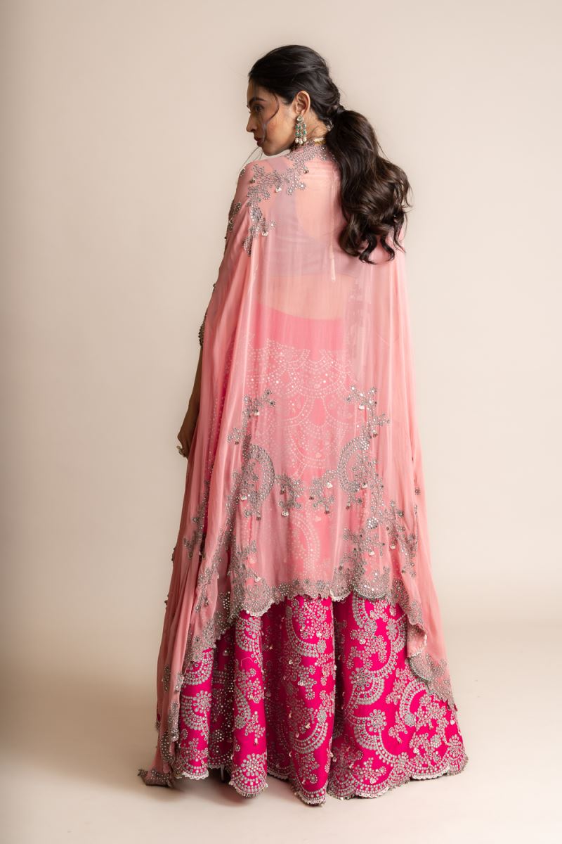 Fuchsia Bloom Ensemble Co-ord Lehenga Set