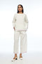 Galushkoi ivory handloom cotton linen elasticated pants