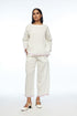 Galushkoi ivory handloom cotton linen elasticated pants